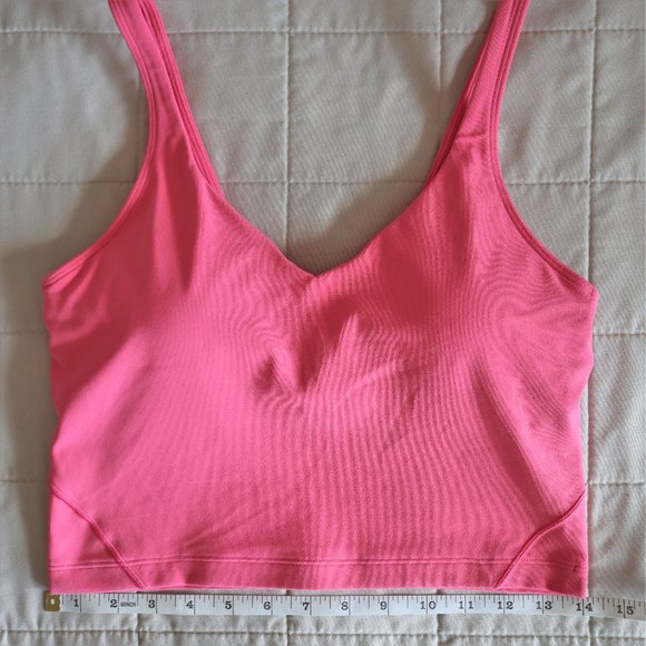 Pink V-Neck Lululemon Align Crop Top Sports Bra - Picture 3 of 4